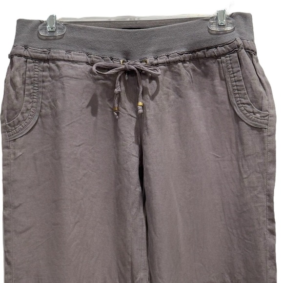 Guess Los Angeles Size S Nomad Gray 100% Linen Wide Leg Beach Pants w/Pockets - Picture 3 of 6